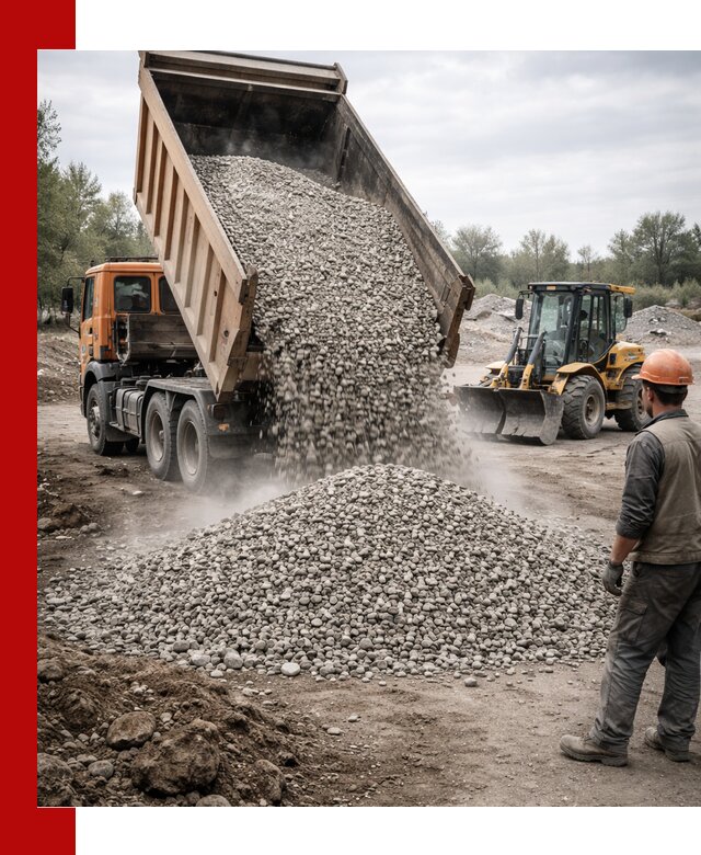 Доставка щебня в Кумертау крупными и мелкими фракциями