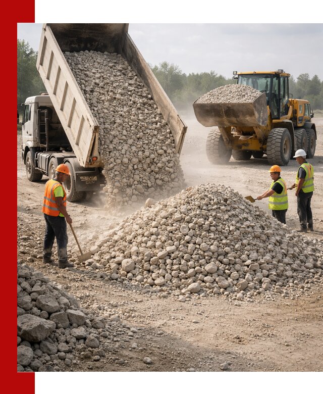 Доставка известнякового щебня фр. 40-70 в Кумертау