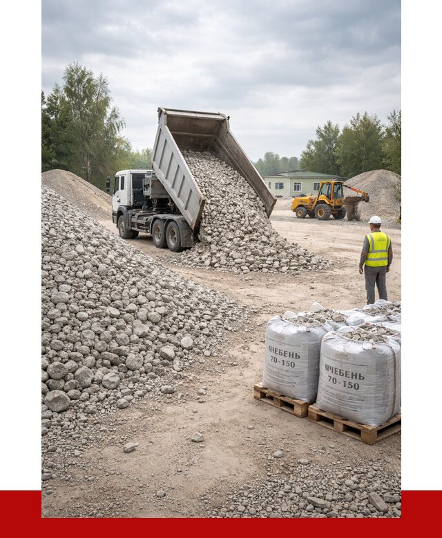 Известняковый щебень фракция 70-150 в Кумертау от 1276 р. | ПРОНЕРУДКра