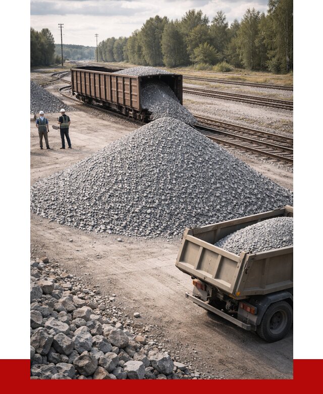 Железнодорожный щебень 20-60 в Кумертау от 1736 р. | ПРОНЕРУДКра