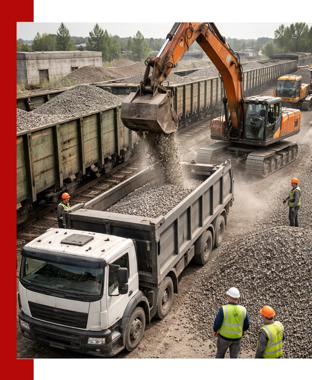 Железнодорожный щебень фракция 25–60 для поставок в Кумертау