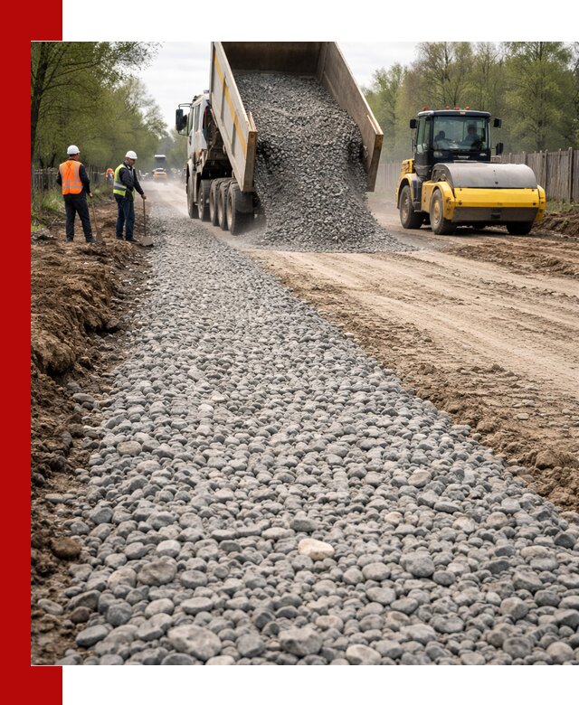 Доставка щебня для отсыпки дорог в Кумертау высокого качества