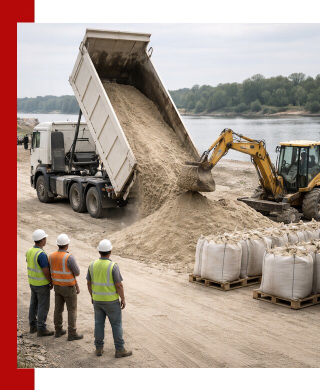 Доставка речного песка в Кумертау самосвалами и погрузкой