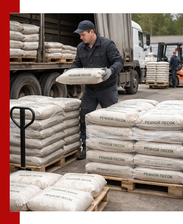 Речной песок в мешках с доставкой в Кумертау