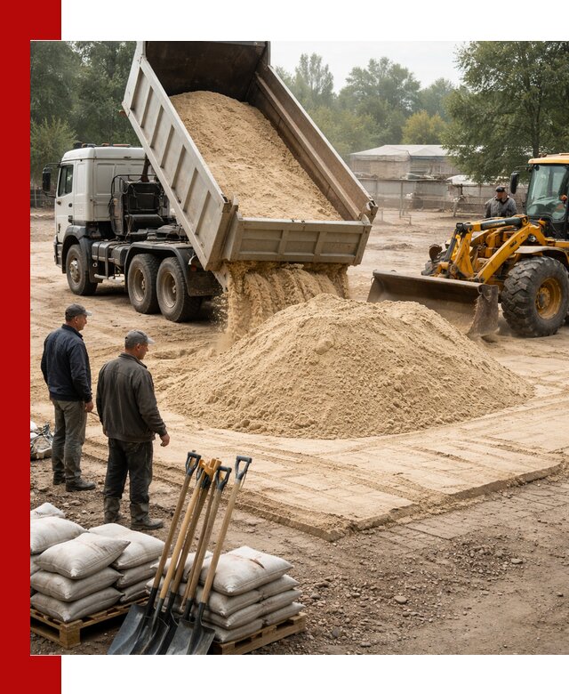 Доставка мытого песка в Кумертау с самосвалами по выгодной цене