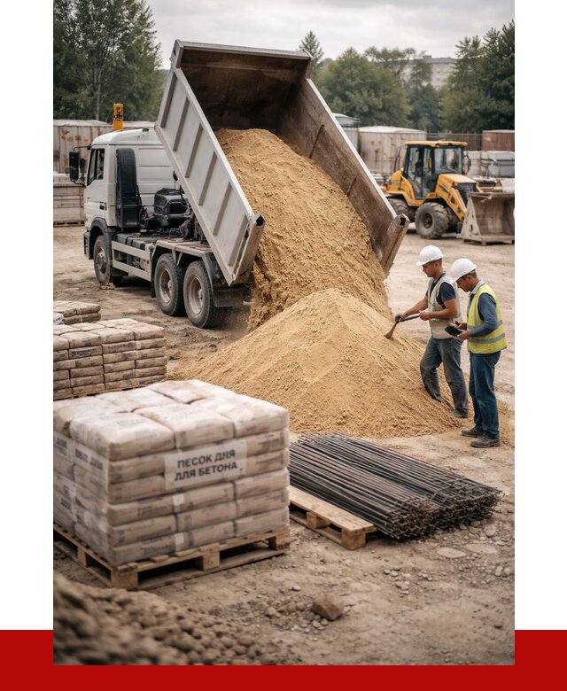 Песок для бетона в Кумертау от 2552 р. с доставкой, ПРОНЕРУДКра