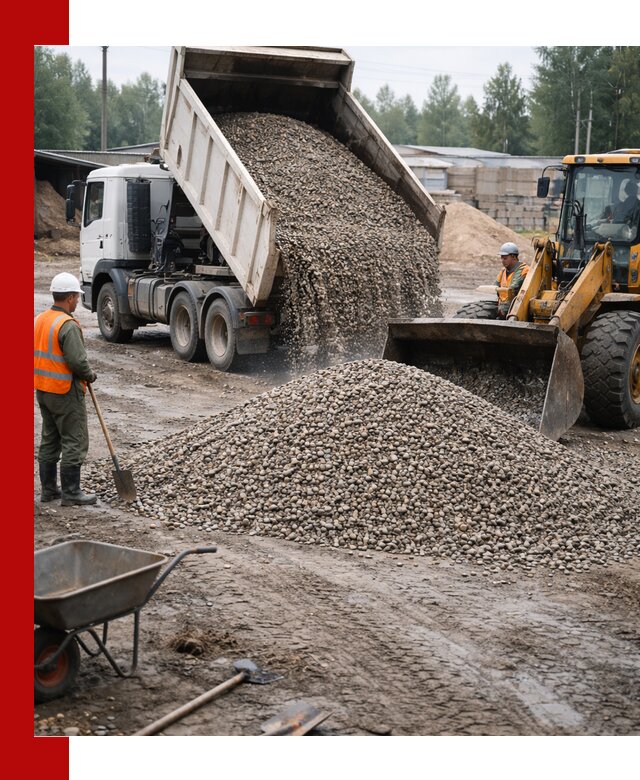 Мытый гравий с доставкой в Кумертау от карьера до участка