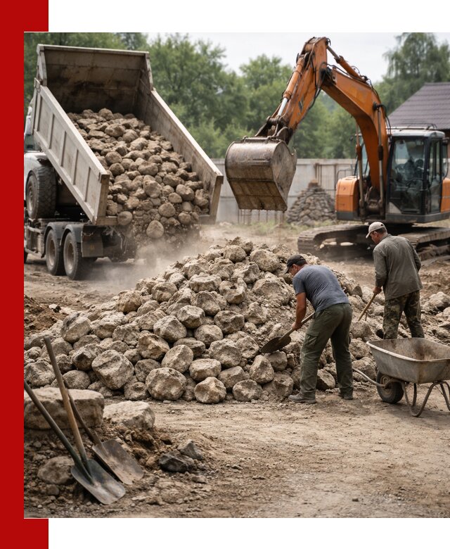 Доставка и разгрузка бутового камня в Кумертау