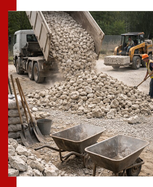 Доставка и продажа бутового известнякового камня в Кумертау