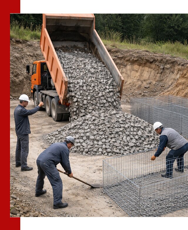 Камень для габионов с доставкой в Кумертау быстро и надёжно