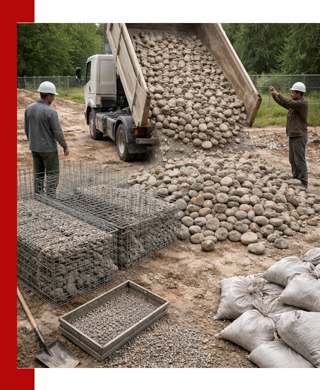 Камень для габионов фракция 70–151 в Кумертау