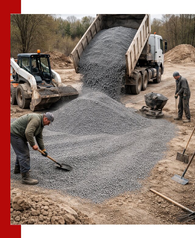 Отсев для подсыпки в Кумертау — доставка и подсыпка на участок