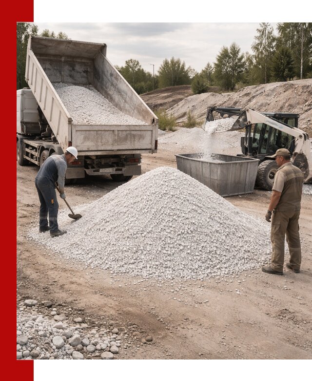 Доставка и продажа белой мраморной крошки в Кумертау