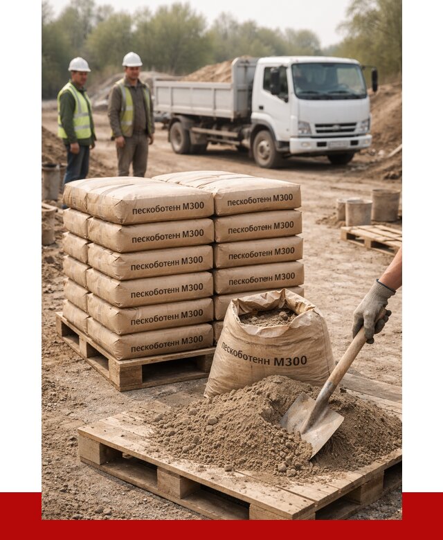 Пескобетон М300 в Кумертау с доставкой от 4747 р. за куб | ПРОНЕРУДКра