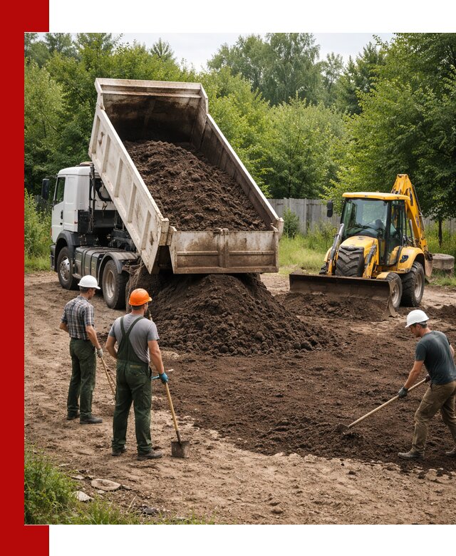 Доставка и укладка грунта для выравнивания участка в Кумертау