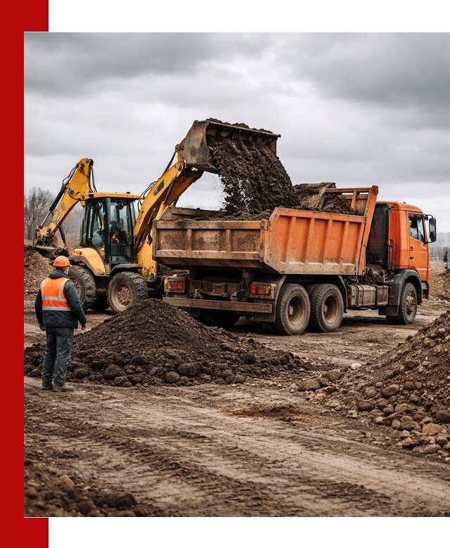 Вывоз грунта и строительного мусора в Кумертау грузовыми самосвалами