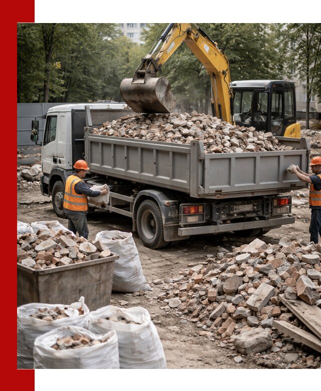 Вывоз строительного мусора в Кумертау с самосвалами и контейнерами