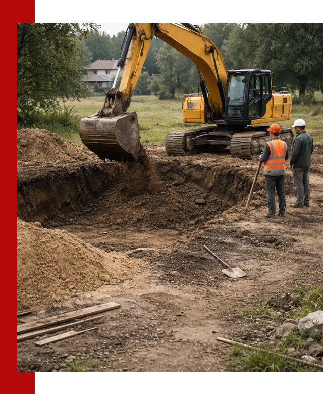 Рытье котлована под фундамент в Кумертау (быстро и недорого)